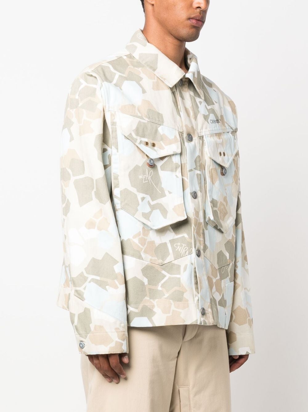 Camouflage-Pattern Denim Jacket