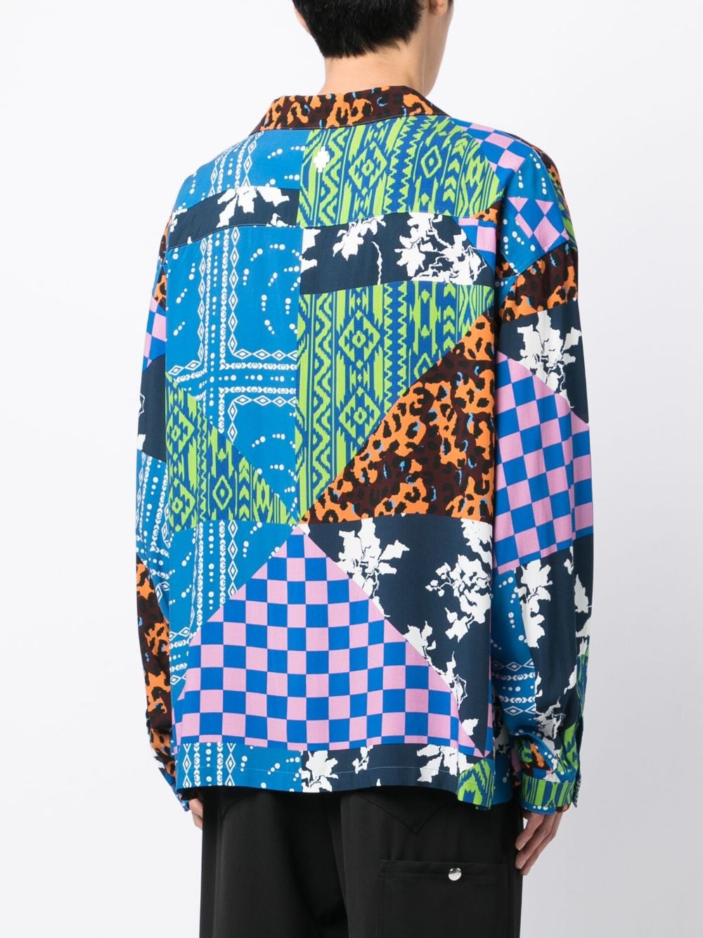 Mix-Print Camp Collar Shirt