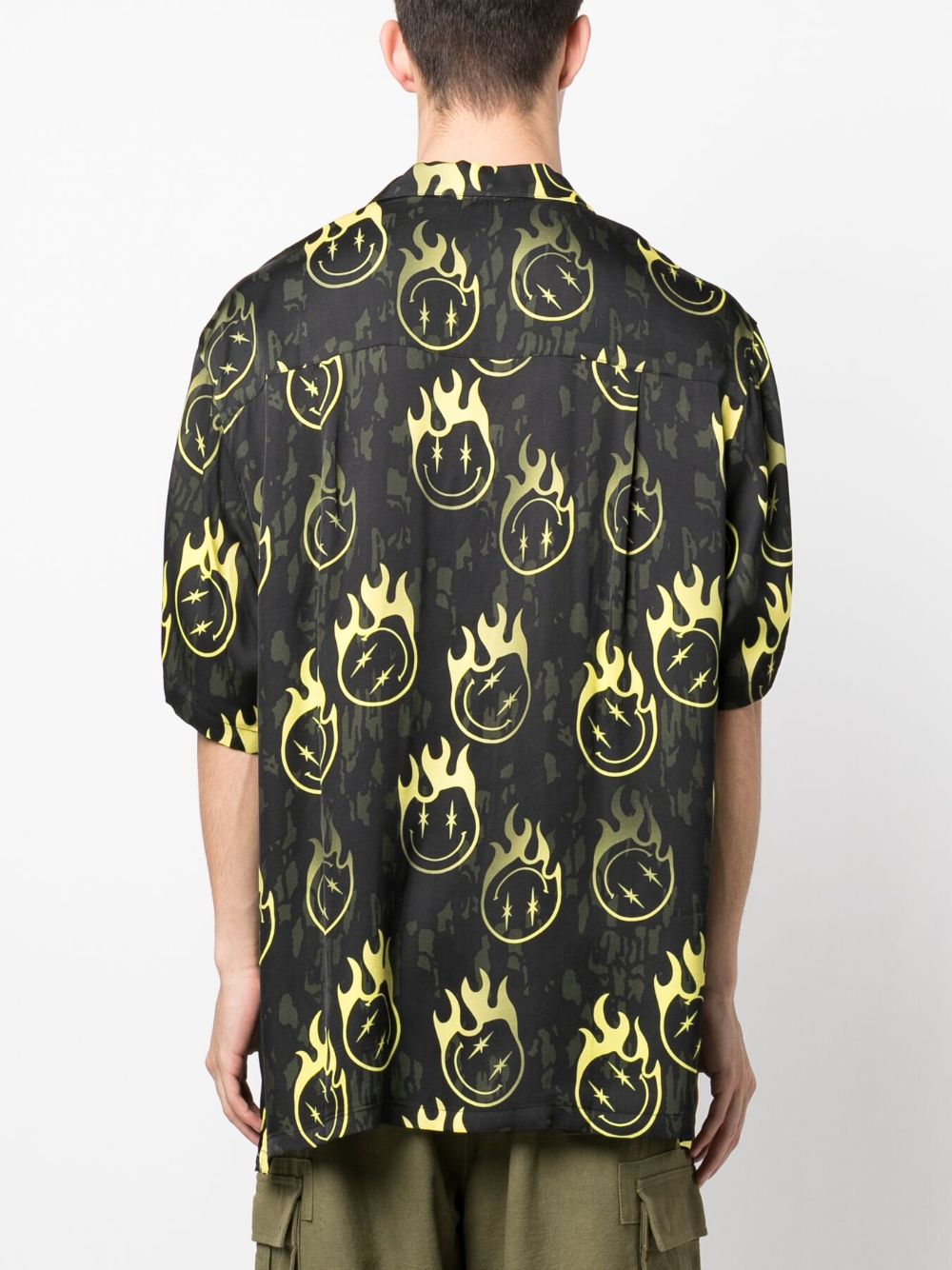 Oversized Smiley-Print Bowling Shirt