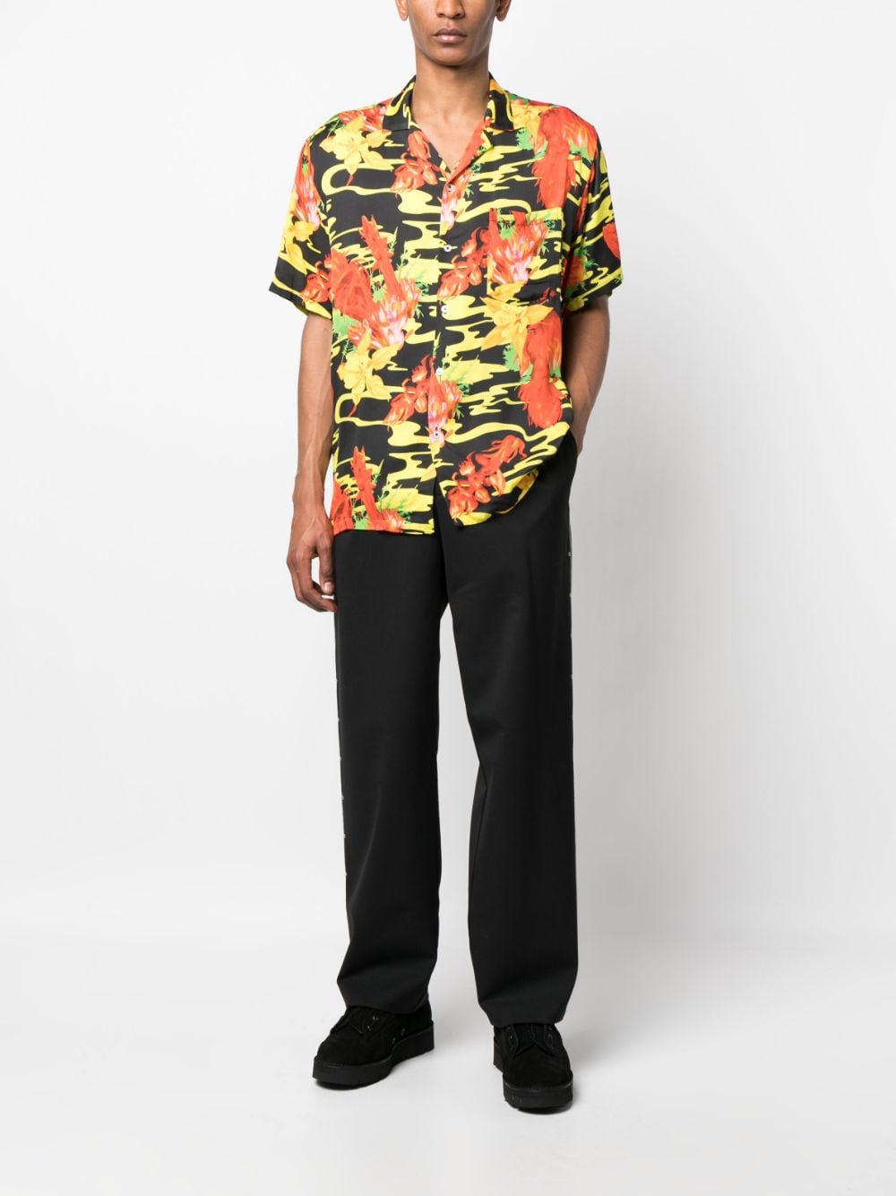 Floral-Print Bowling Shirt