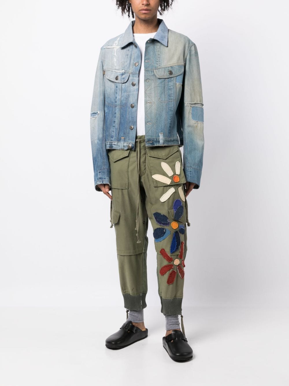 Distressed-Effect Denim Jacket