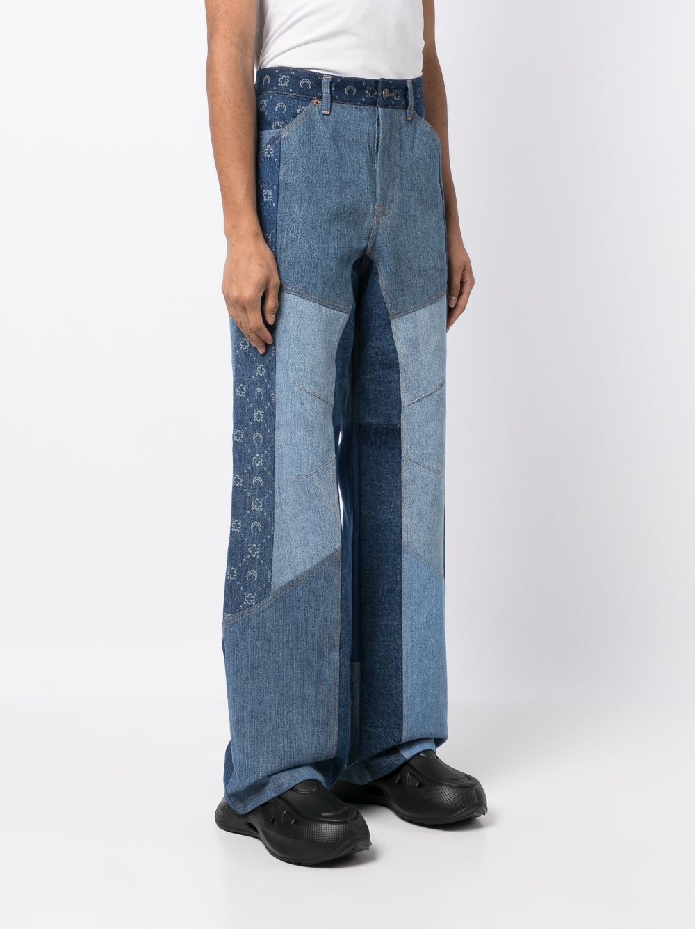 Patchwork Wide-Leg Jeans