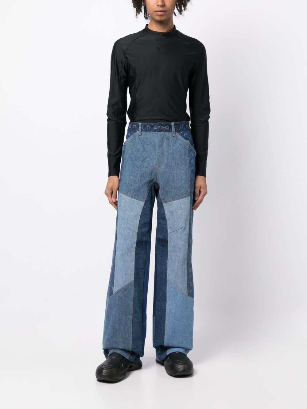 Patchwork Wide-Leg Jeans