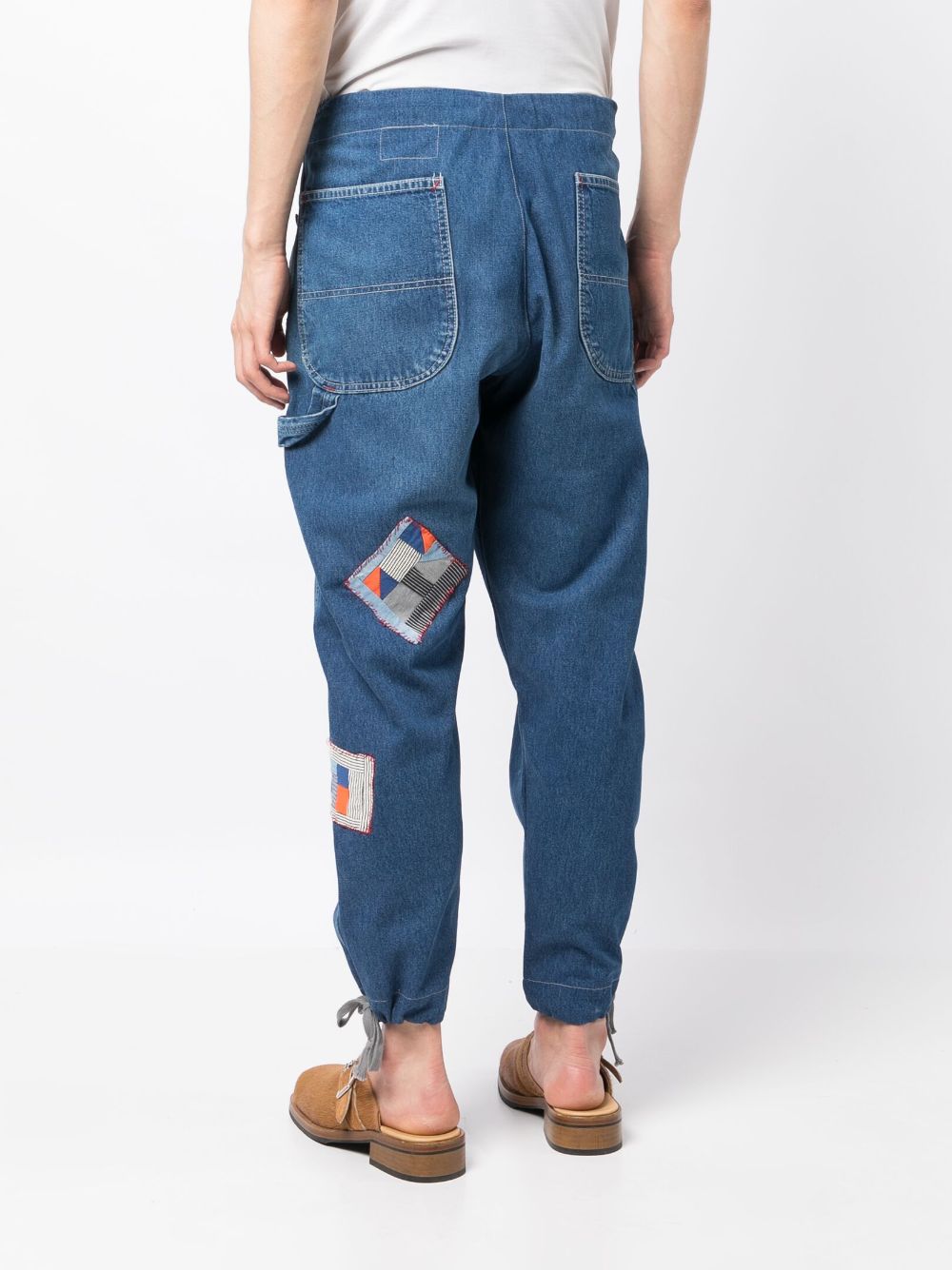 Patch-Detail Drawstring Jeans