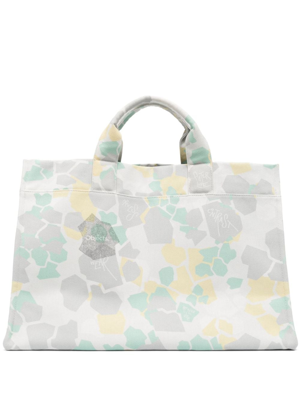 Abstract-Print Cotton Tote Bag