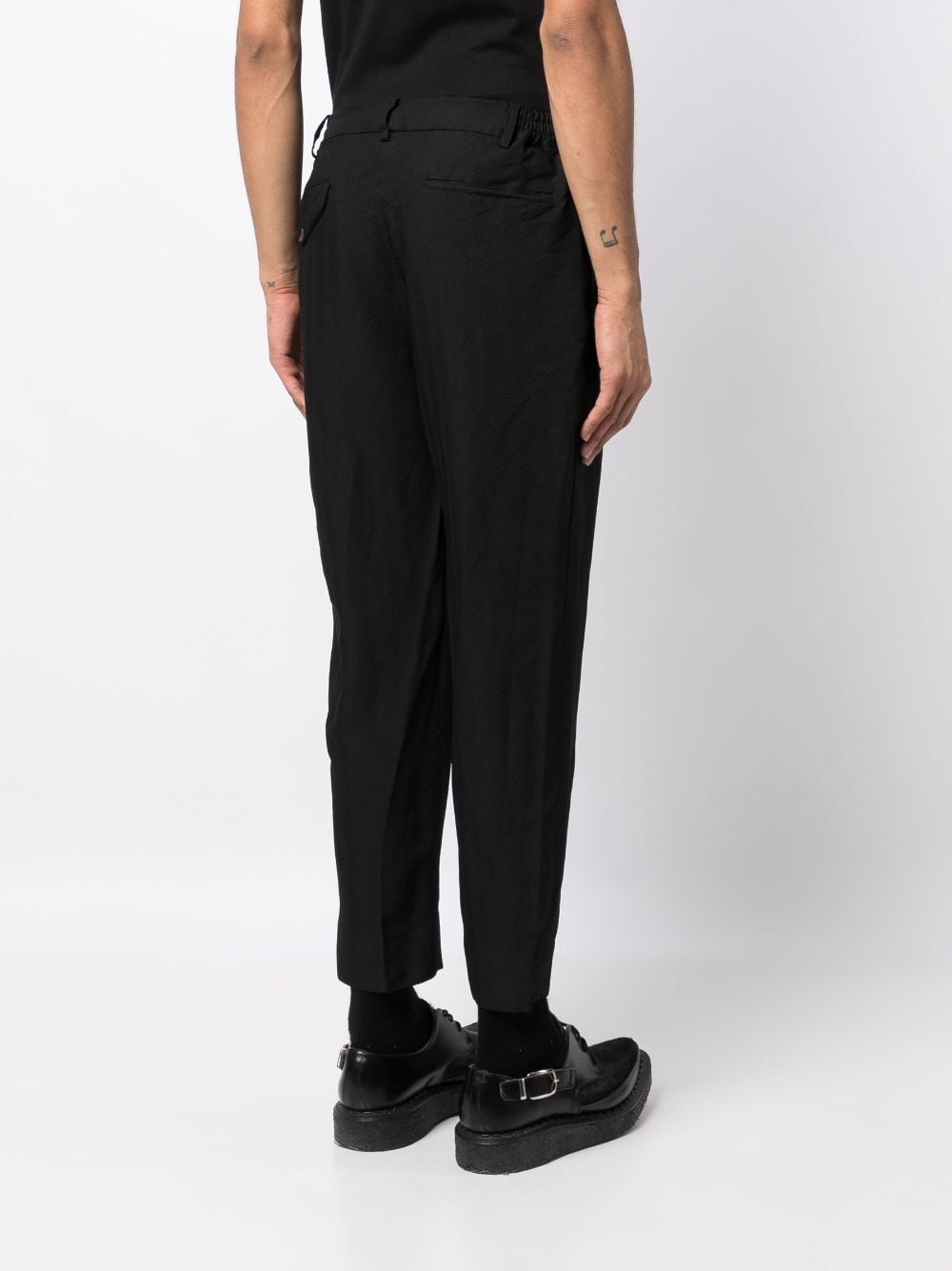 Chevron-Pattern Tapered Trousers