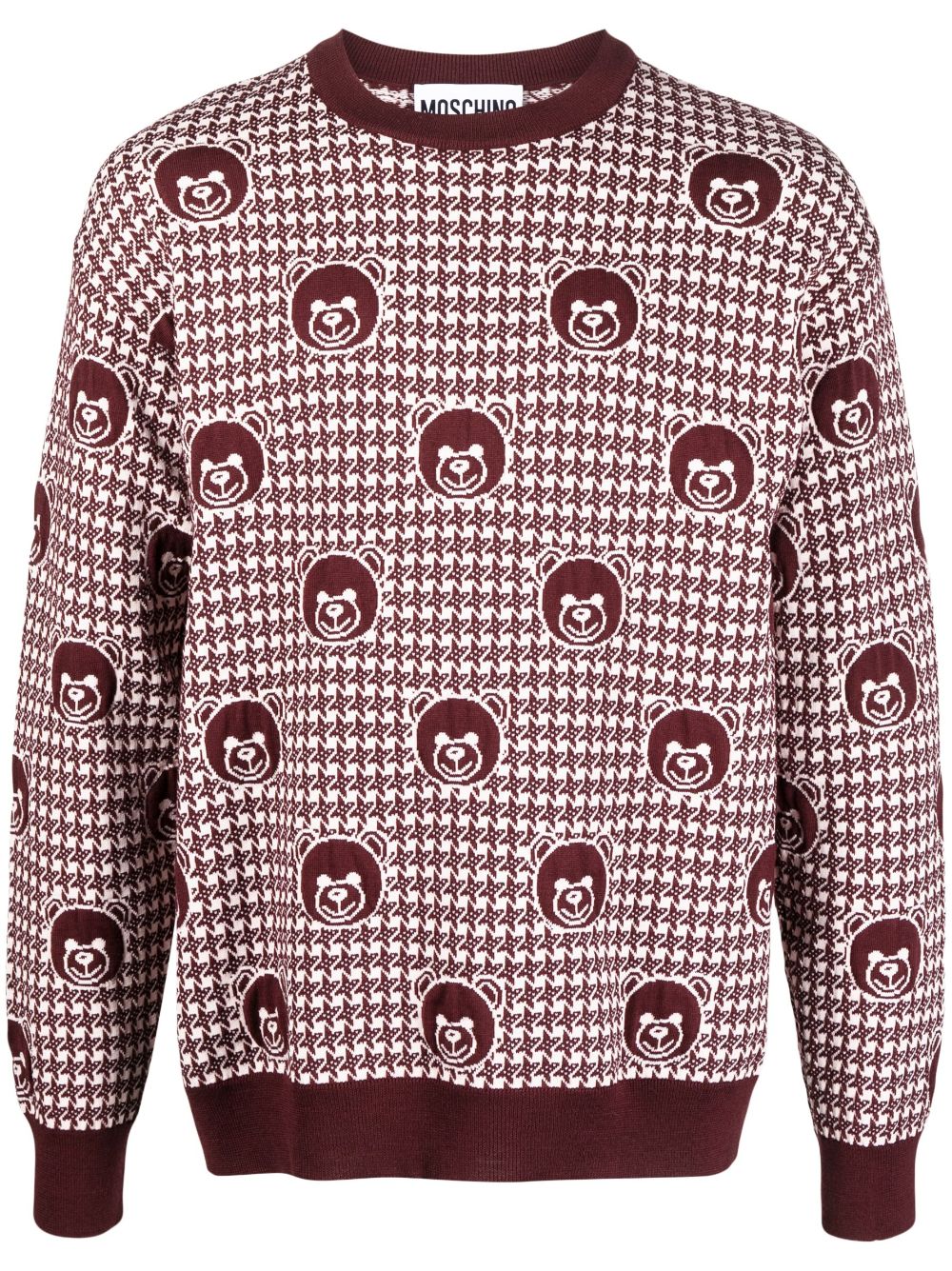 Teddy Bear-Print Wool Jumper