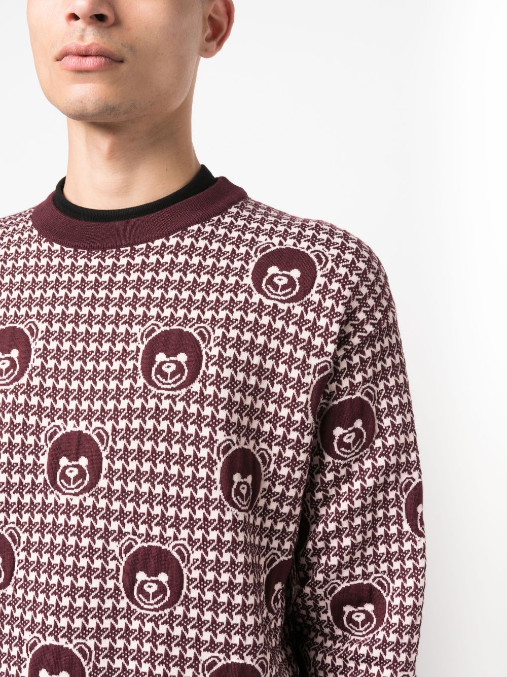 Teddy Bear-Print Wool Jumper