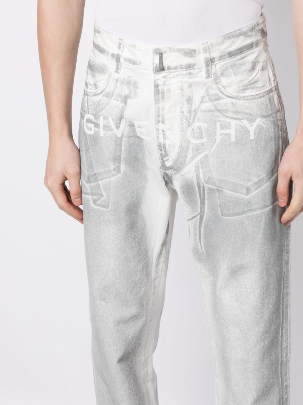 Logo-Print Straight-Leg Jeans