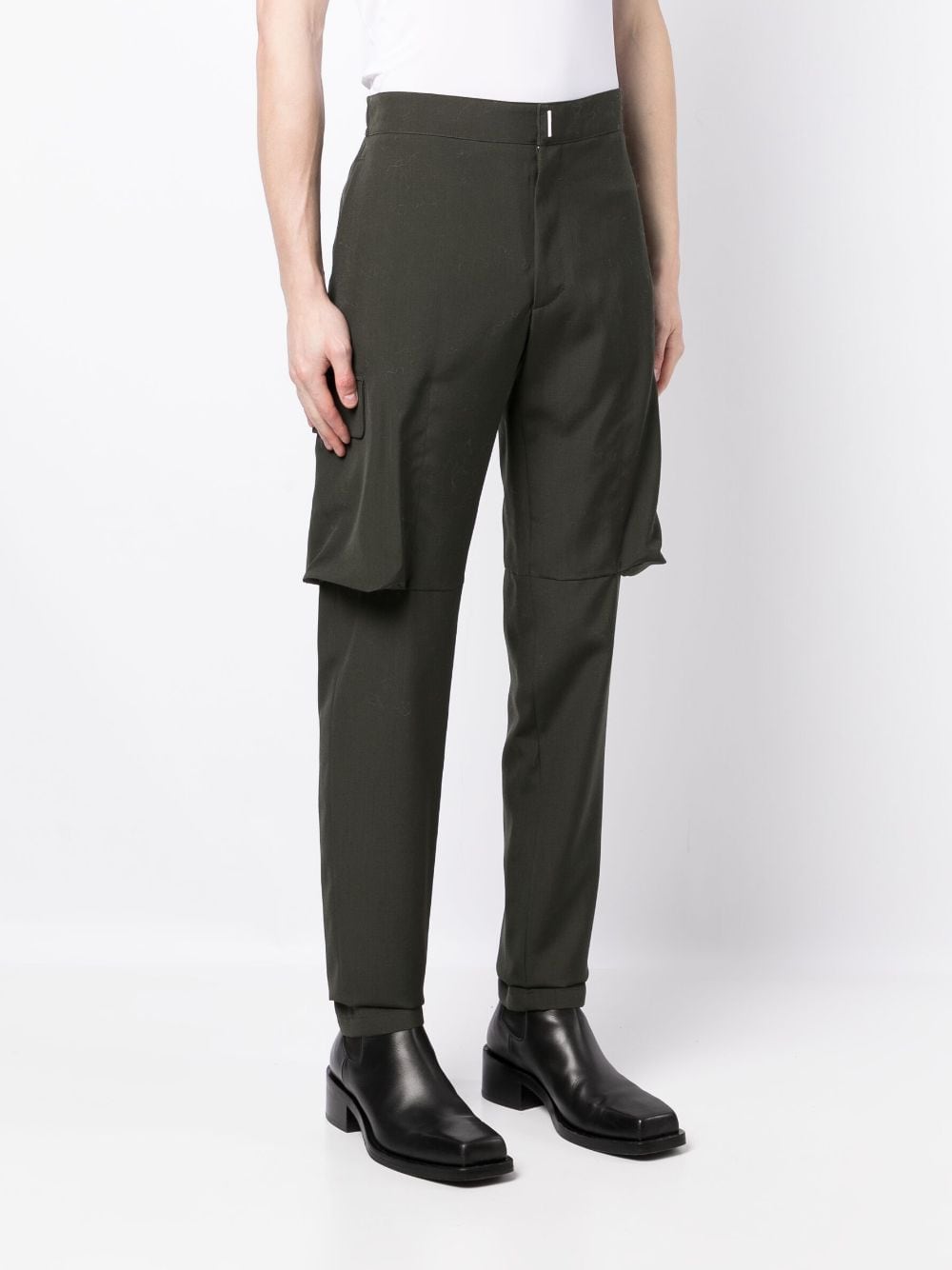 Straight-Leg Wool Cargo Trousers