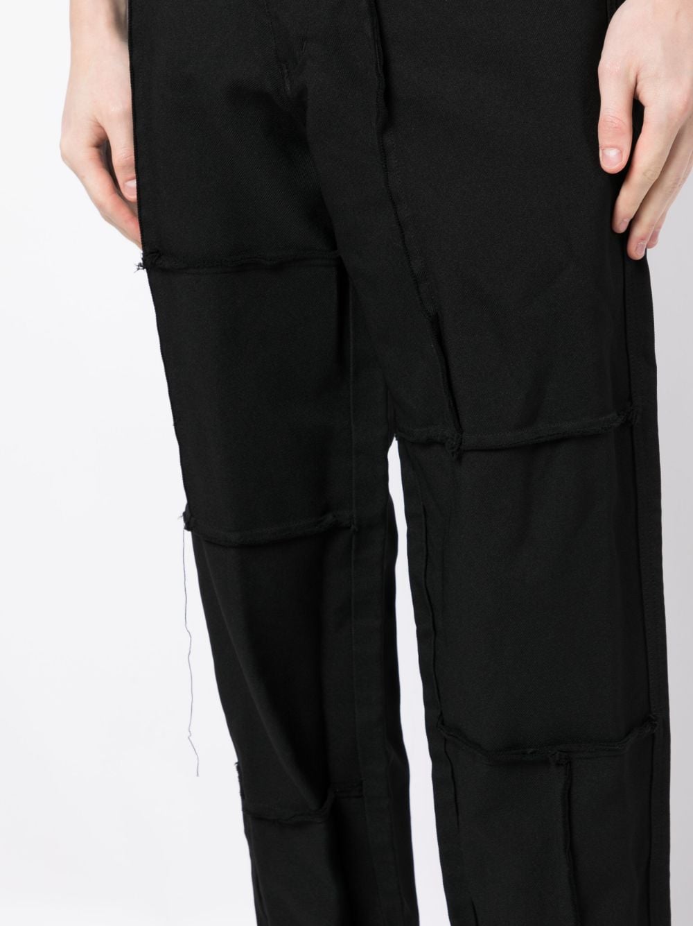 Exposed-Seam Straight-Leg Trousers