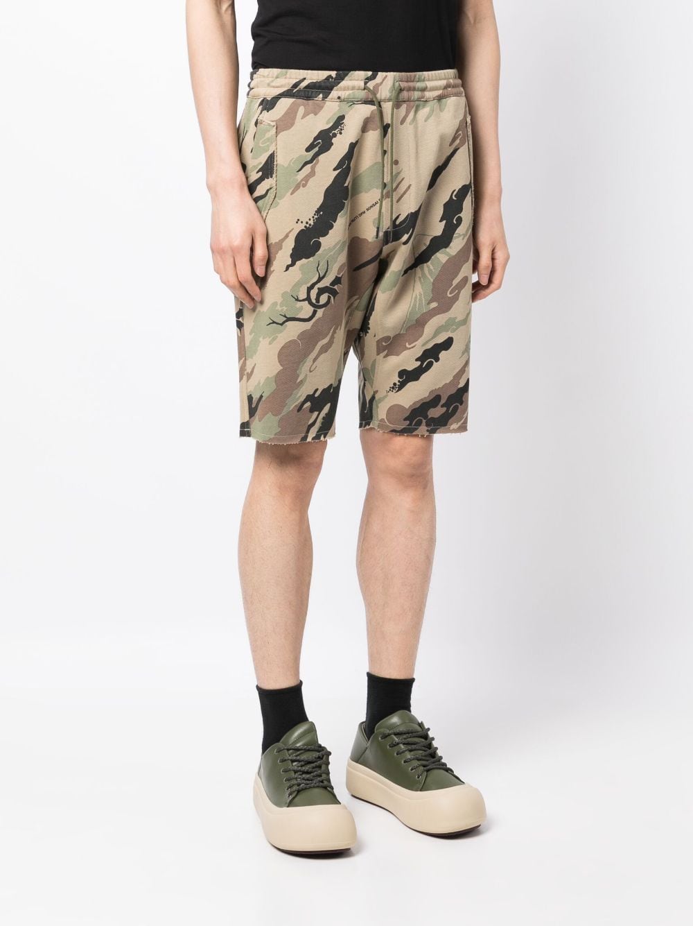 Bonsai Forest-Print Cotton Shorts