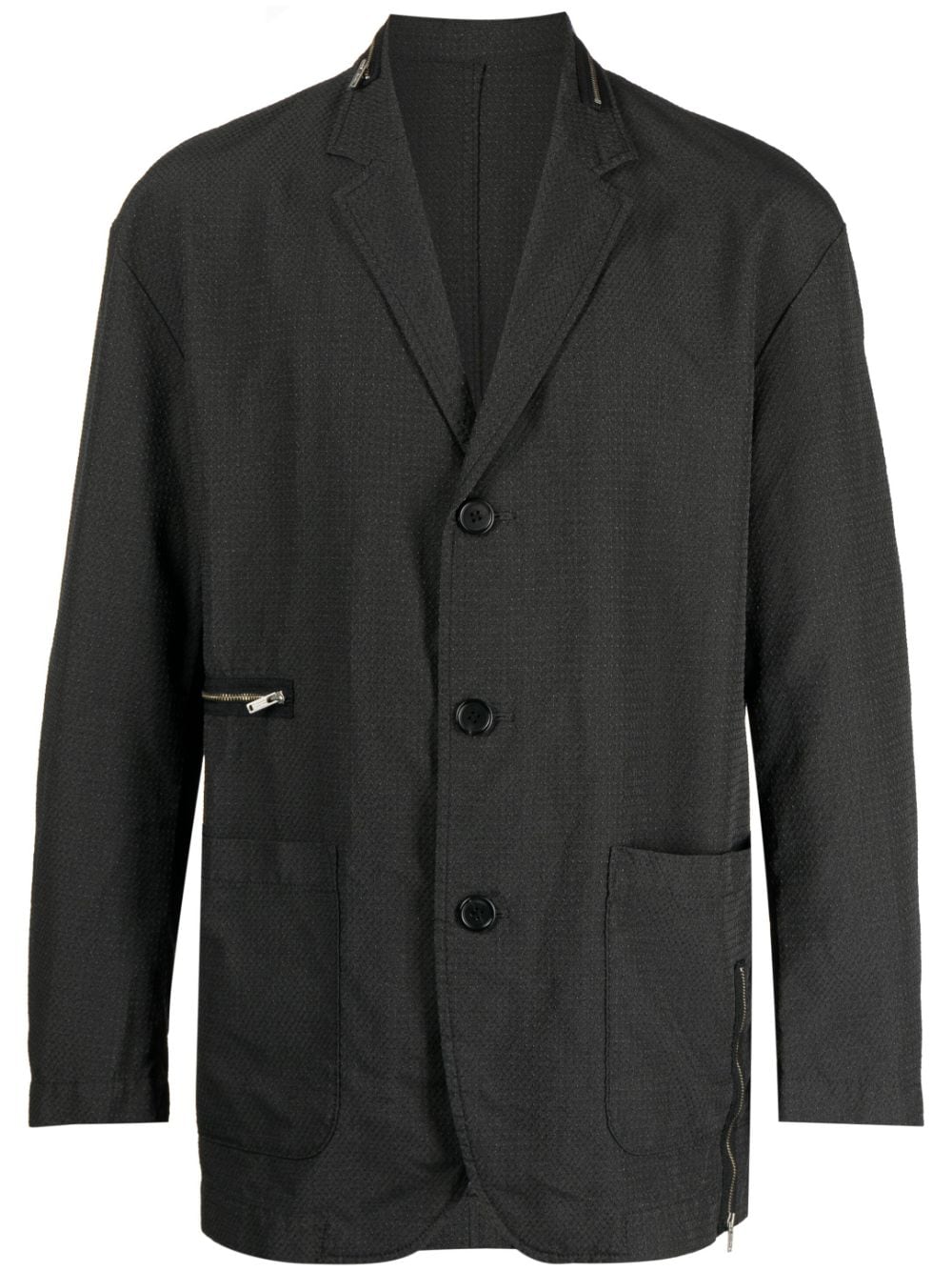 Textured Single-Breasted Blazer