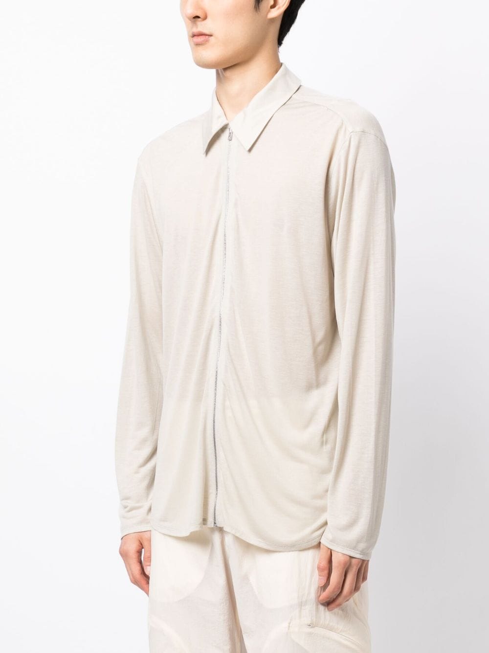 Zip-Up Lyocell Shirt