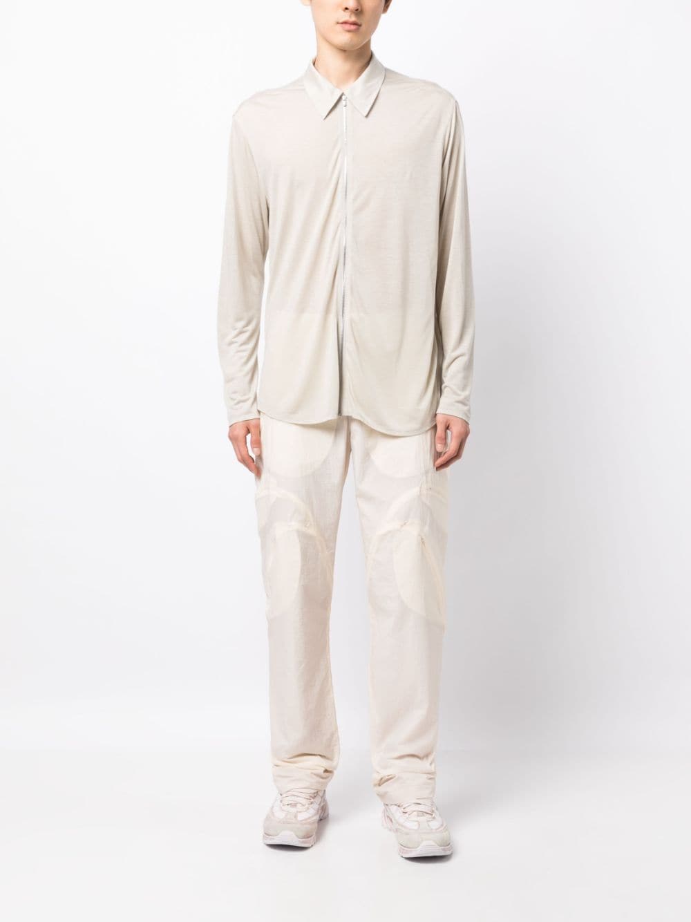 Zip-Up Lyocell Shirt