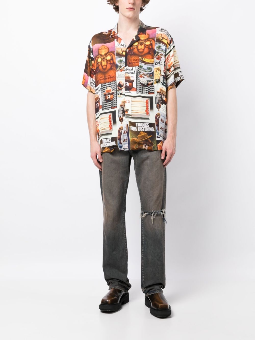 Patchwork Short-Sleeve Shirt