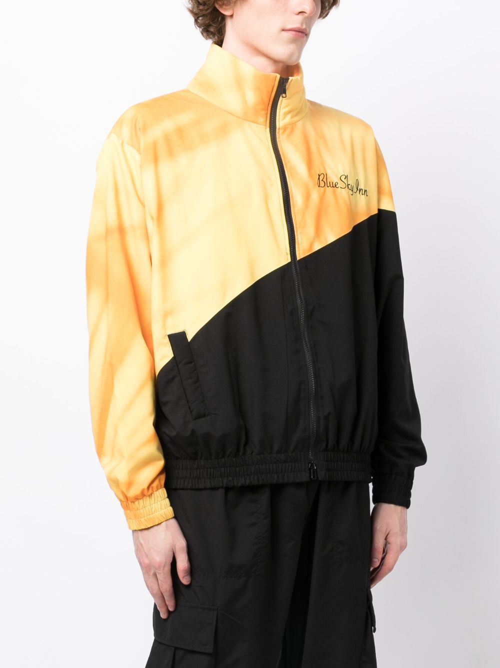 Embroidered-Logo Two-Tone Jacket