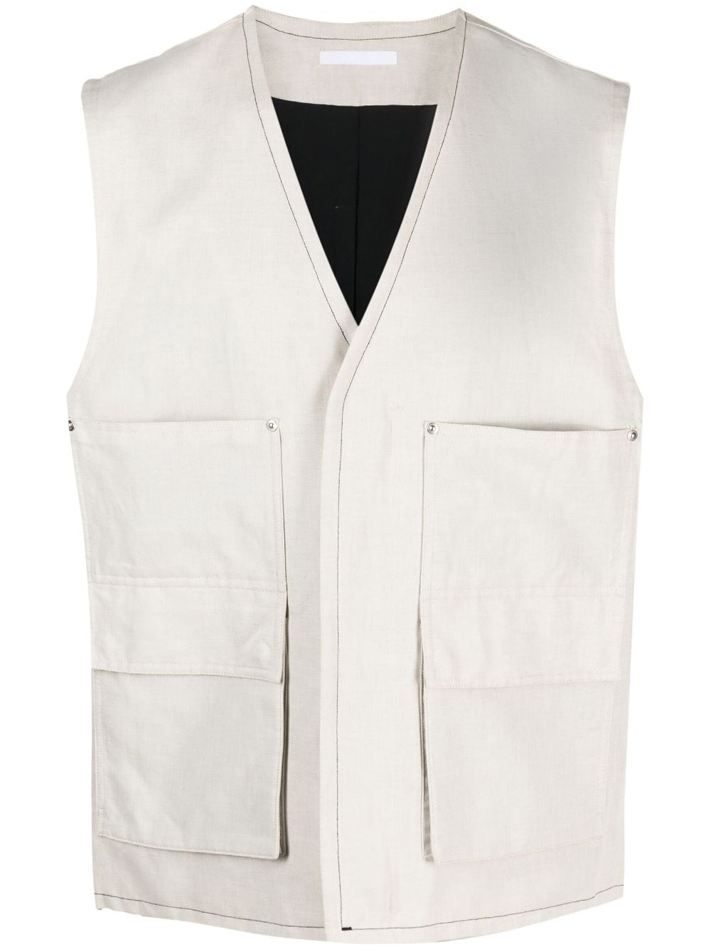 Cotton-Linen Cargo Gilet