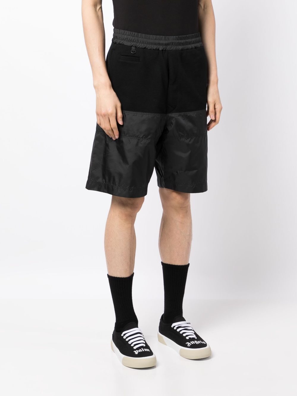 Panelled-Design Elasticated-Waistband Track Shorts