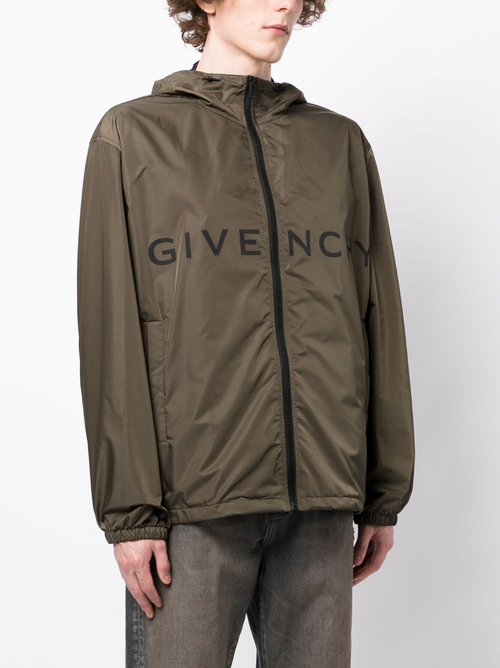 Logo-Print Hooded Jacket