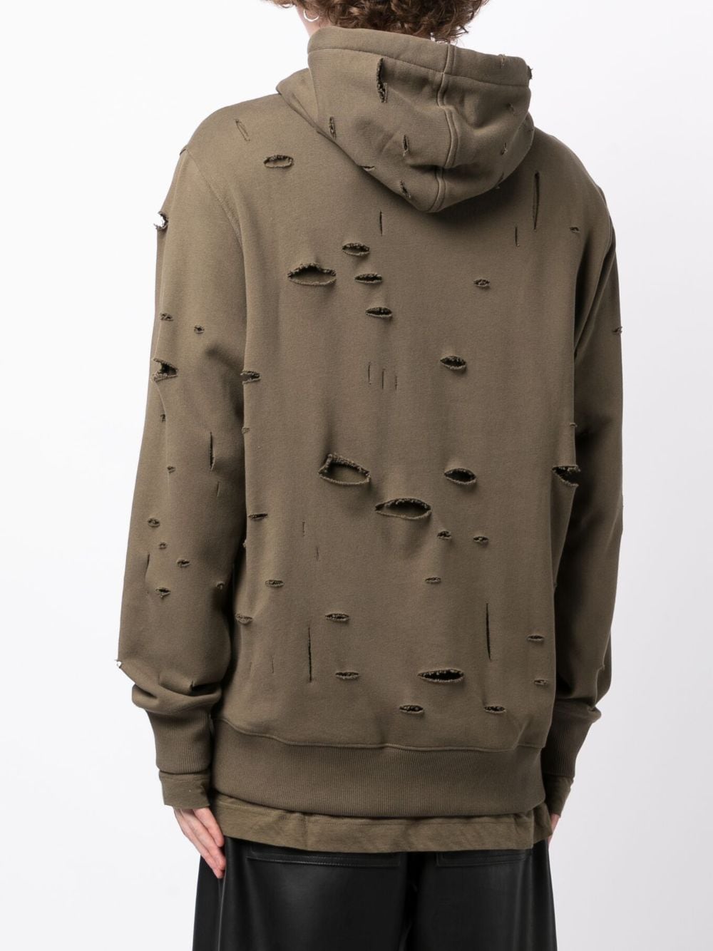 Logo-Print Distressed-Effect Hoodie