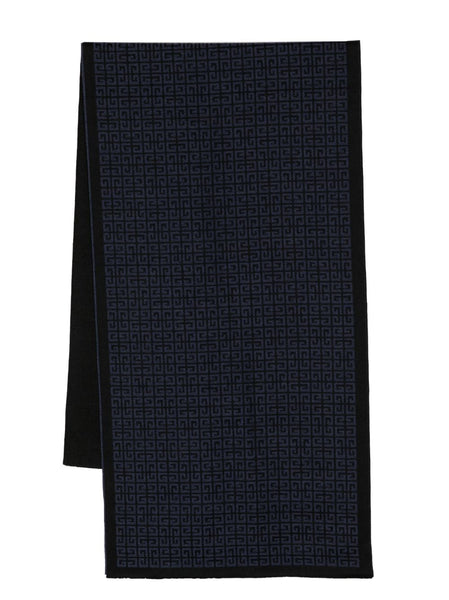 Givenchy 4G monogram-jacquard Silk-Wool Scarf - Blue